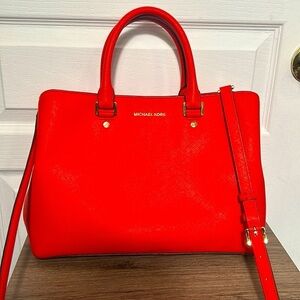 MICHAEL KORS BEDFORD RED TOTE BAG SHOULDER CROSSBODY BAG
